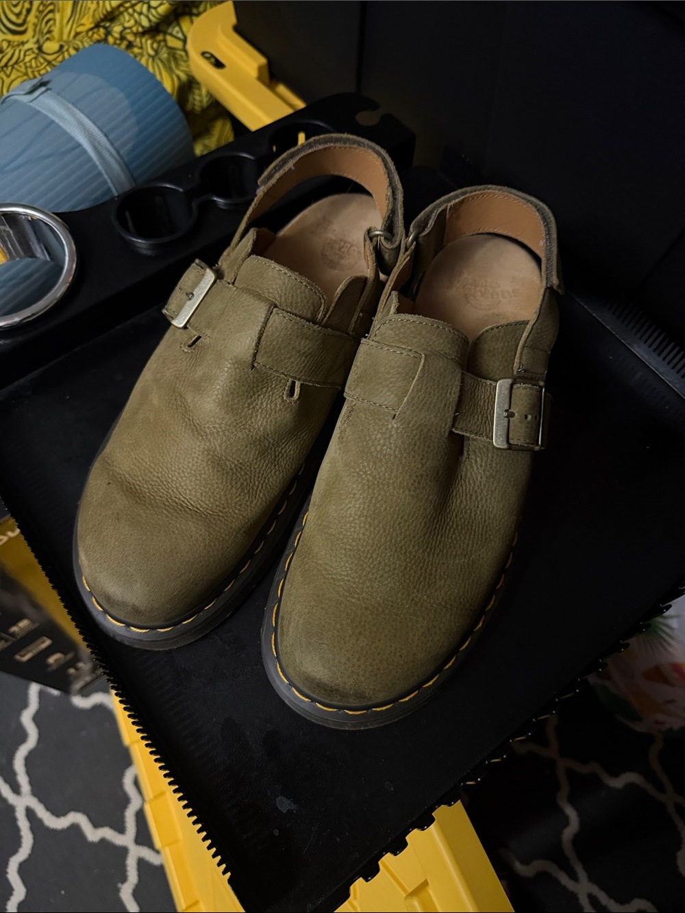 Dr Martens Jorge II tumbled leather adjustable sandals- US 11 EUC OLIVE GREEN - Picture 2 of 9